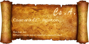 Csarankó Agaton névjegykártya